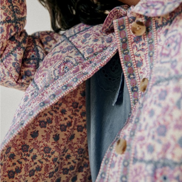 SOLD//Sézane x Sea NY RARE NWT William Jacket in Mixed Emilia Print Size 40/US 8 - Picture 5 of 6